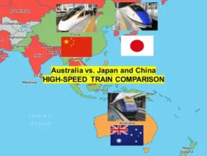 Australia vs Japan and China Railways.