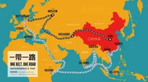 Map of China's Belt and Road.