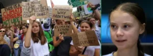 Young people protesting about climate change.